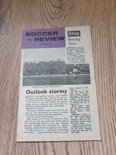 ' Soccer Review ' No 6 1965 Football Magazine