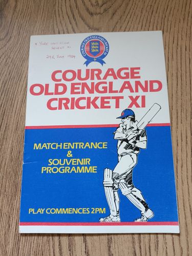Old England XI v York Invitation Select XI 1984 Cricket Programme & Scorecard