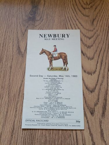 Newbury May Meeting 1983 Horse Racing Racecard