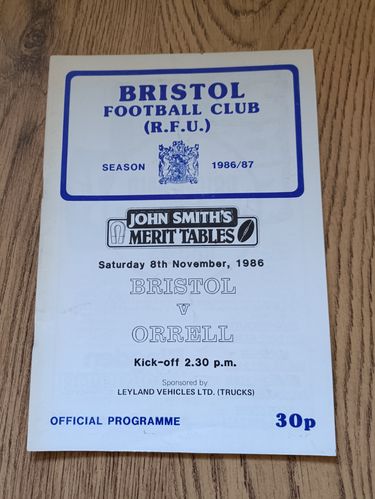 Bristol v Orrell Nov 1986
