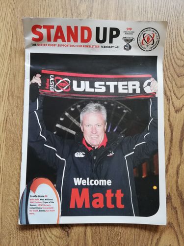 ' Stand Up ' Feb 2008 Ulster Rugby Supporters' Club Newsletter