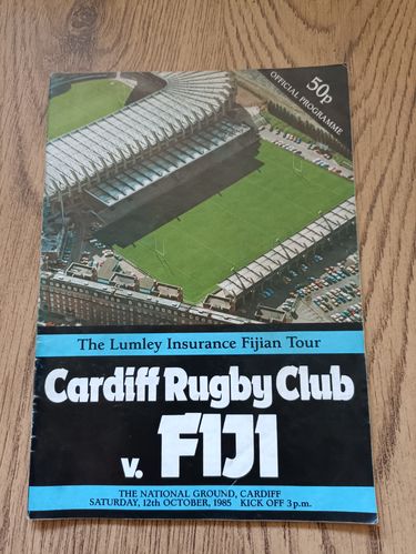 Cardiff v Fiji Oct 1985 Rugby Programme
