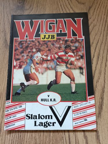 Wigan v Hull KR Apr 1986 Premiership 1st round Rugby League Programme