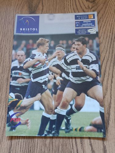 Bristol v Saracens Feb 1998 Rugby Programme
