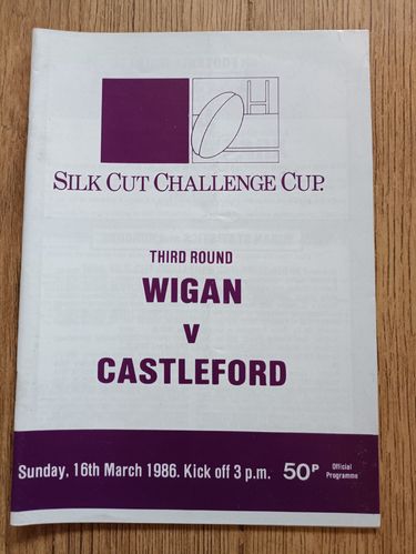 Wigan v Castleford March 1986 Challenge Cup Rugby League Programme