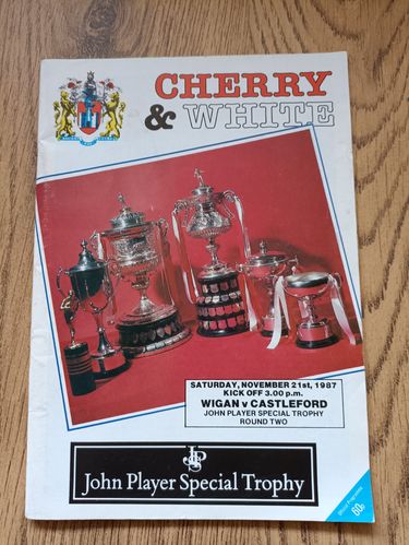 Wigan v Castleford Nov 1987 John Player Trophy Rugby League Programme