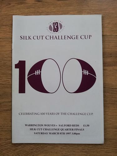 Warrington v Salford Mar 1997 Challenge Cup Quarter-Final Rugby League Programme
