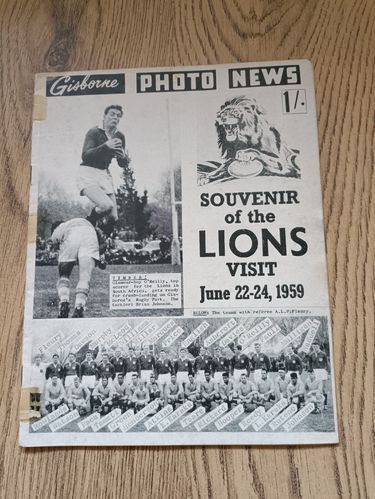Gisborne Photo News 'Souvenir of the Lions Visit' 1959 Rugby Supplement