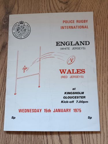 England Police v Wales Police Jan 1975 Rugby Programme