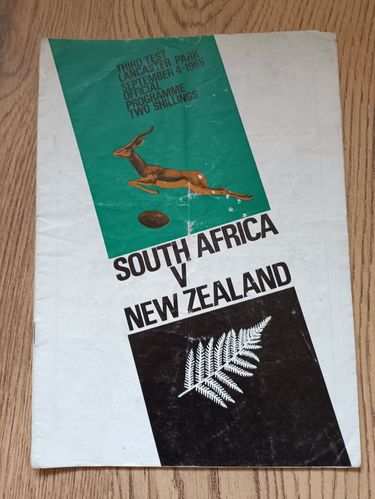 New Zealand v South Africa 3rd Test 1965 Rugby Programme