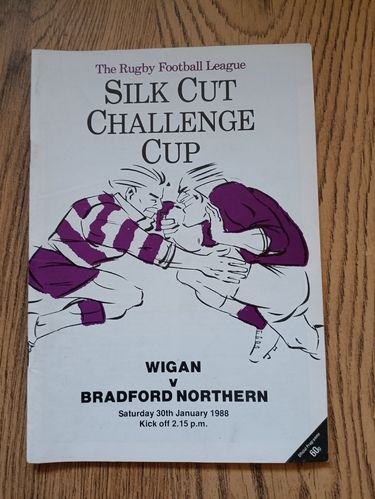 Wigan v Bradford Northern Jan 1988 Challenge Cup Rugby League Programme