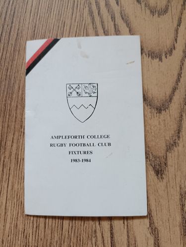 Ampleforth College 1983-84 Rugby Fixture Card