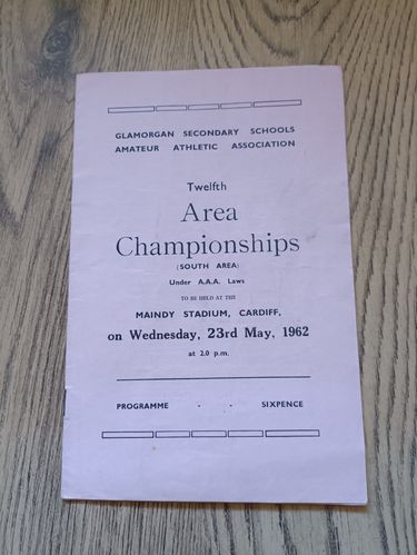 Glamorgan Schools 1962 Area Athletics Championships Programme