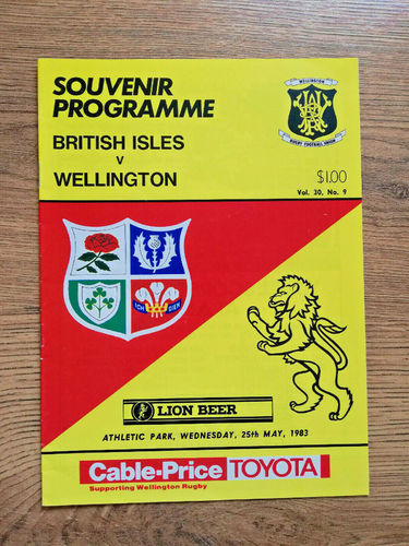 Wellington v British Lions 1983 Rugby Programme