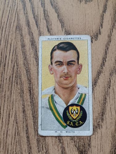 M G Waite (South Australia) - No 47 Cricketers 1938 Player's Cigarette Card