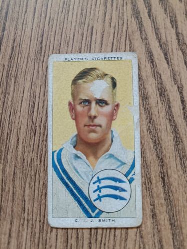 C I J Smith (Middlesex) - No 24 Cricketers 1938 Player's Cigarette Card