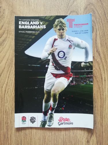England v Barbarians 2008 Rugby Programme