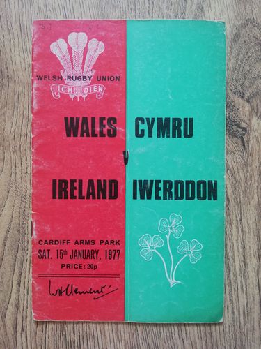 Wales v Ireland Jan 1977