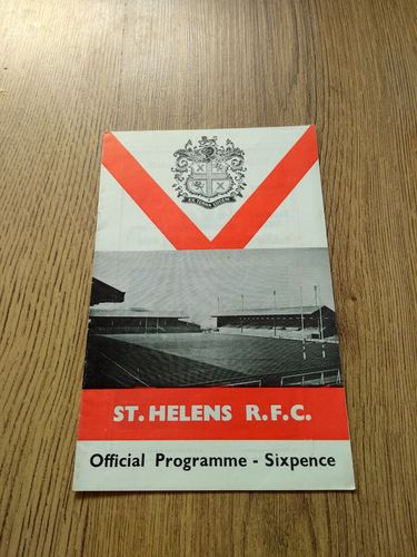 St Helens v Leeds Oct 1968 Rugby League Programme