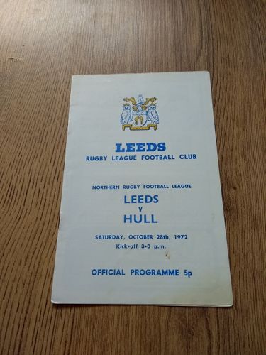 Leeds v Hull Oct 1972 Rugby League Programme