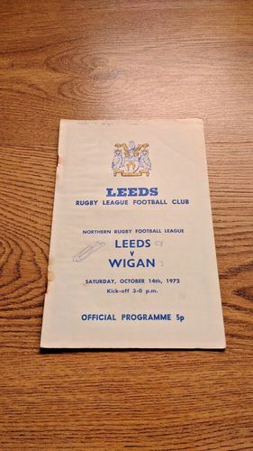 Leeds v Wigan Oct 1972 Rugby League Programme