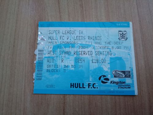Hull v Leeds May 2004 Used Rugby League Ticket
