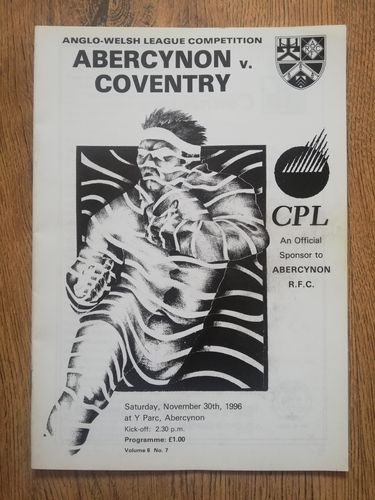 Abercynon v Coventry Nov 1996 Rugby Programme
