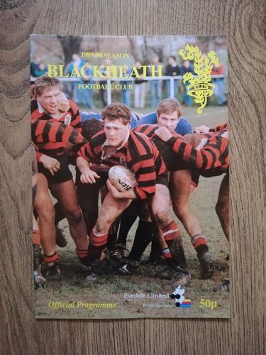 Blackheath v Coventry Nov 1989 Rugby Programme