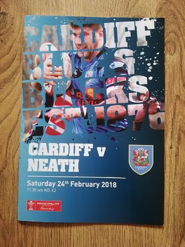 Cardiff v Neath Feb 2018 Rugby Programme