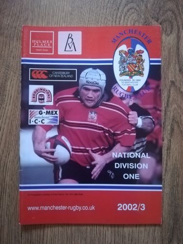 Manchester v Coventry Feb 2003 Rugby Programme