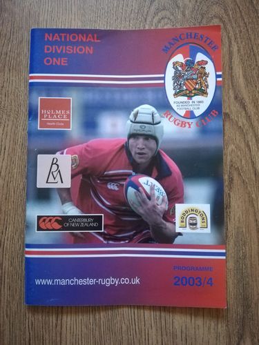 Manchester v Coventry Dec 2003 Rugby Programme