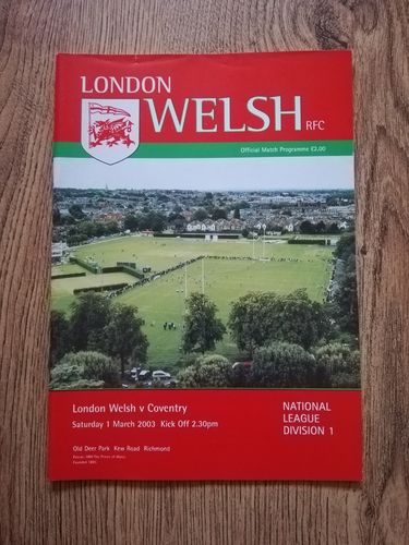 London Welsh v Coventry March 2003