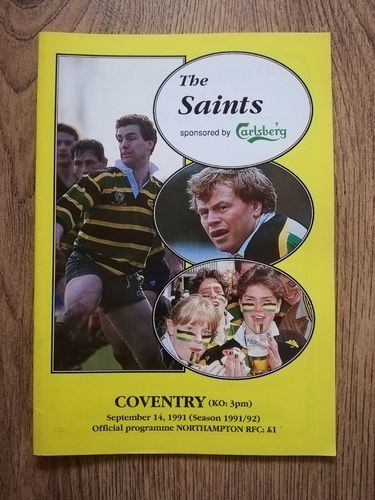 Northampton v Coventry Sept 1991 Rugby Programme