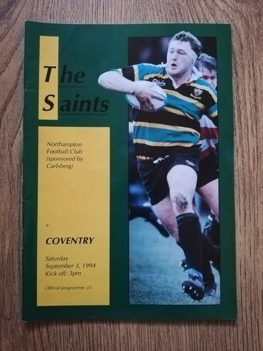 Northampton v Coventry Sept 1994 Rugby Programme