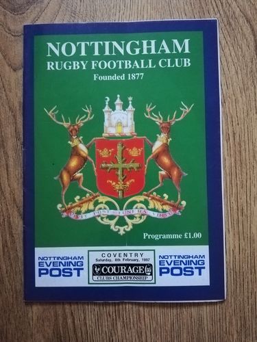 Nottingham v Coventry Feb 1997 Rugby Programme