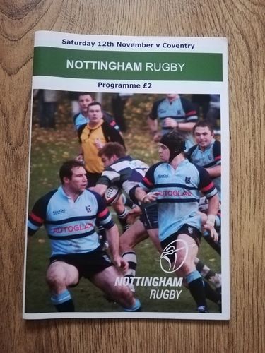 Nottingham v Coventry Nov 2005 Rugby Programme