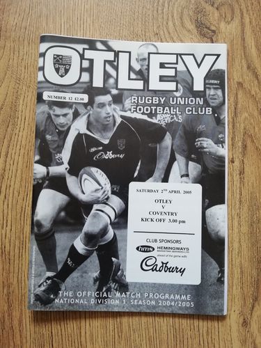 Otley v Coventry April 2005 Rugby Programme