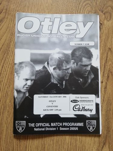 Otley v Coventry Jan 2006 Rugby Programme