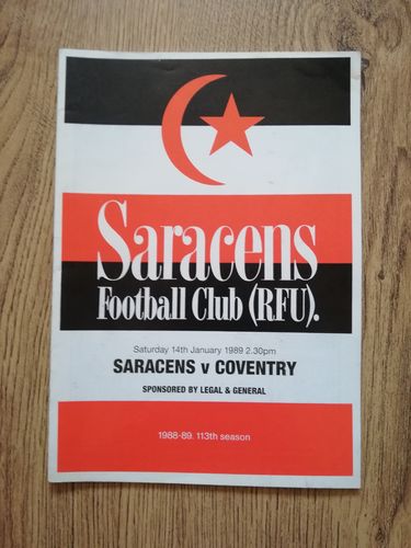 Saracens v Coventry Jan 1989