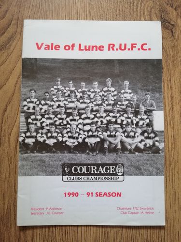 Vale of Lune v Coventry Nov 1990 Pilkington Cup