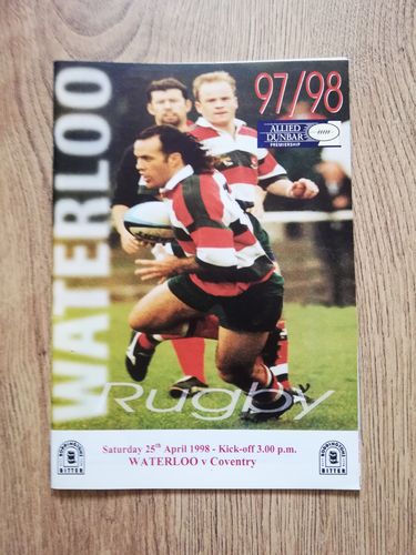 Waterloo v Coventry April 1998 Rugby Programme
