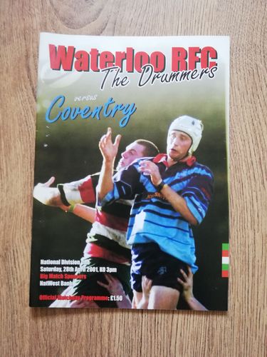 Waterloo v Coventry April 2001 Rugby Programme