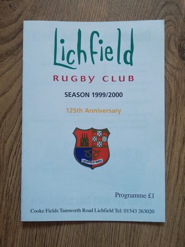 Lichfield v Scunthorpe Sept 1999 Rugby Programme