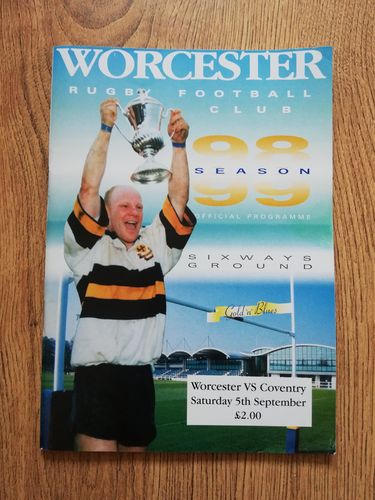 Worcester v Coventry Sept 1998 Rugby Programme