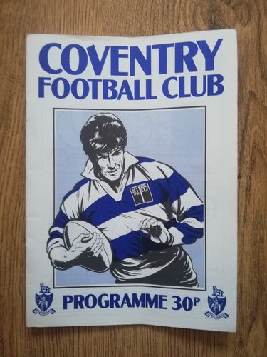 Coventry v Blackheath Nov 1986 Rugby Programme