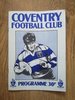 Coventry v London Scottish March 1987 Rugby Programme