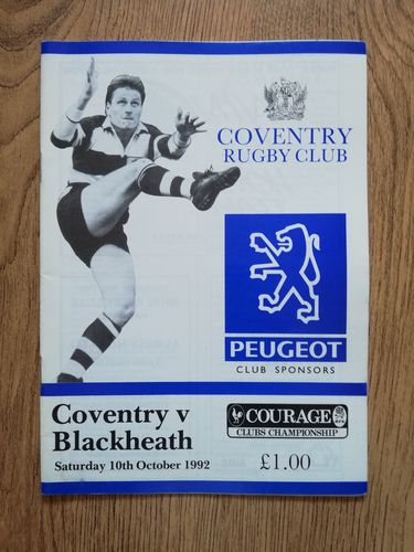 Coventry v Blackheath Oct 1992
