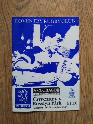 Coventry v Rosslyn Park Nov 1993