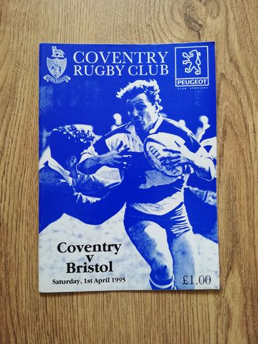 Coventry v Bristol April 1995 Rugby Programme