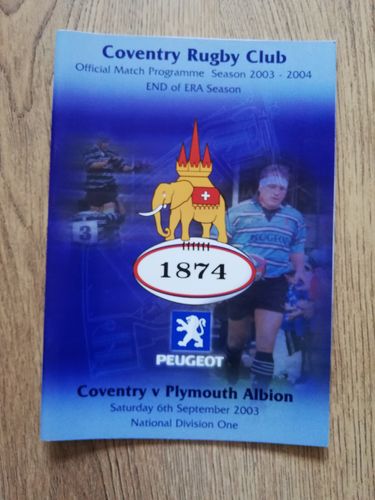 Coventry v Plymouth Albion Sept 2003